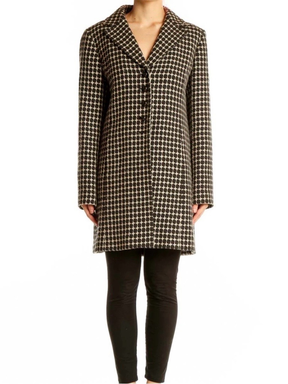 EUC Ann Taylor Polka Dot Weave Peacoat